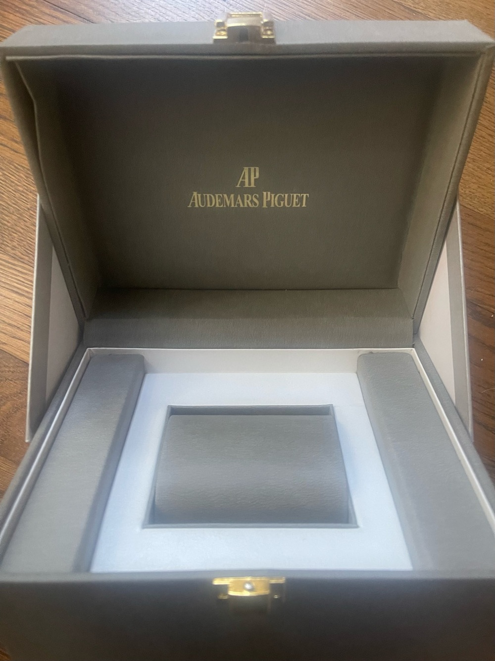 NEW Audemars Piguet Gray and Gold Leather Watch Box